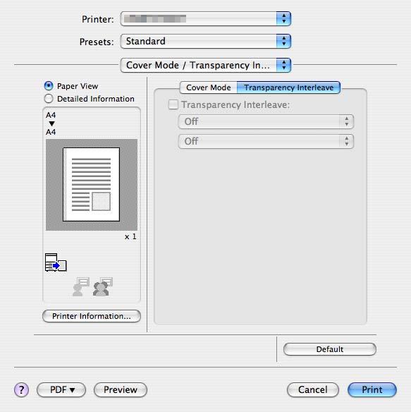 Print function of Mac OS X 9 9.5.