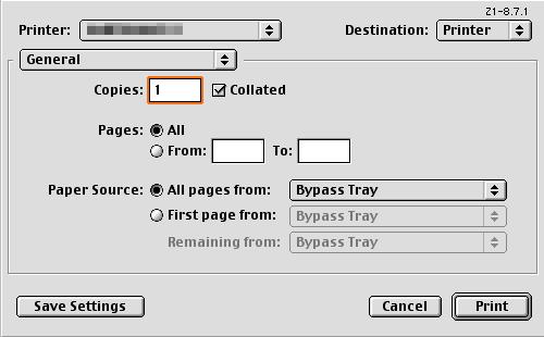Print function of Mac OS 9.2 10 This saves the custom page size, which can be selected from the "Paper" drop-down list in the Page Attributes dialog box. 10.3.