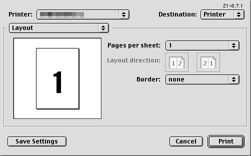 Pages: Specifies the print range to print. Paper Source: Selects the paper tray to be used. 10.3.4 Layout (Pages per sheet) Specify to print multiple pages on one page.