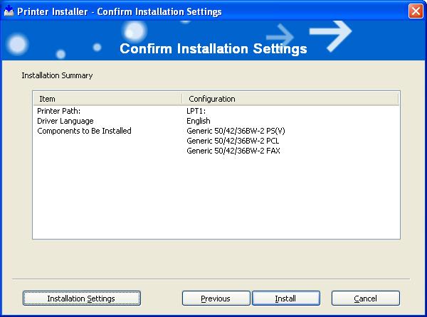 Easy installation using the installer (Windows) 3 If not changing the settings, continue with step 8.