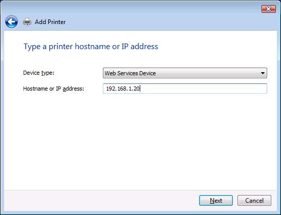 Manual installation using the Add Printer wizard 4 7 Click "Add a local printer". The Select a Printer Port dialog box appears. 8 Click "Create a new port", and select the port type.