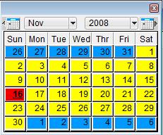 Calendar Icon and Drop Down: Dates can be entered manually or by using the calendar icon. Most date fields have a Calendar icon. Click the Calendar icon to open.