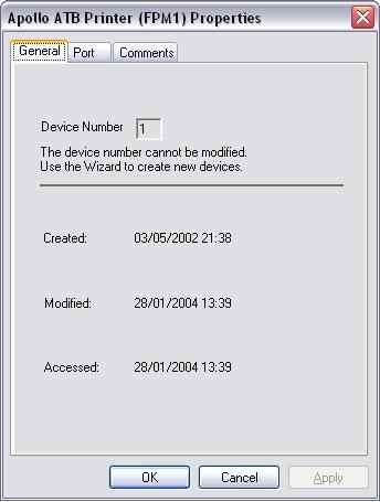 Note: To update to the new device driver it is necessary to delete the old device (ATB printer) and add a new one.