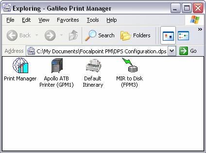 The Galileo Print Manager Configuration screen will display.