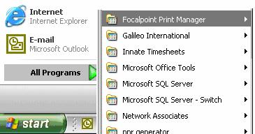 Close the Galileo Print Manager Configuration; click Start, Programs, and Galileo Print Manager. Click Print Manager to launch the Galileo Print Manager application. 16.