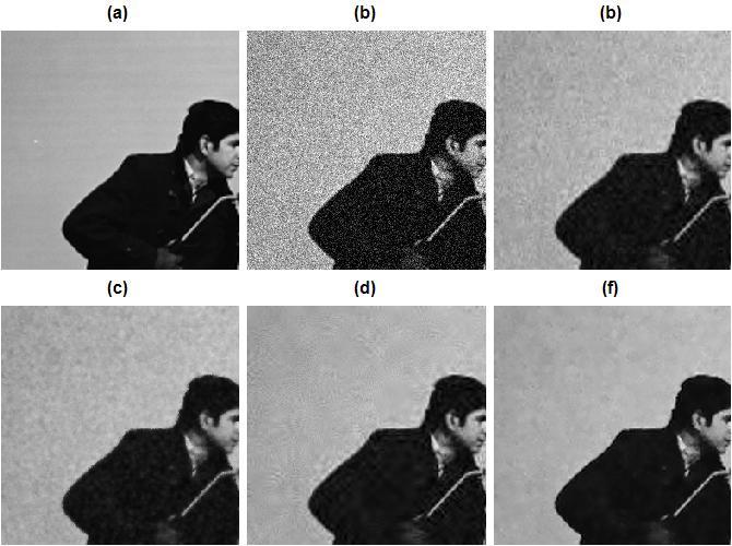 103 db Fig 7:Denoising results for Cameraman image: (a) Original image; (b) Noisy image(σ n =30) PSNR=19.