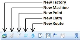 multiple Routes, but a Route may not have multiple Factories. Tip: Start with one Factory for all machinery and use the Copy, Paste and Duplicate functions to speed up the creation of the database.