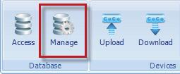 Managing Databases and Factories Database Management CoCo-80 Quick Reference The Manage button in the Database toolbar is used to backup and save databases.
