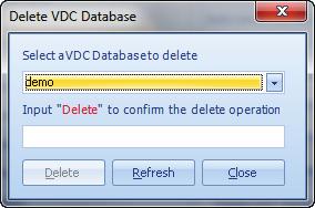 may be used to reduce the delays during operation. Backup a Database The backup button can be used to manually back up the database. The Backup VDC Database dialog will open.
