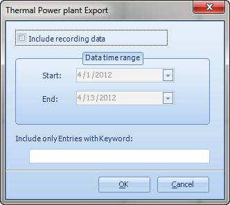 Figure 43: Factory export recording files options Once the settings