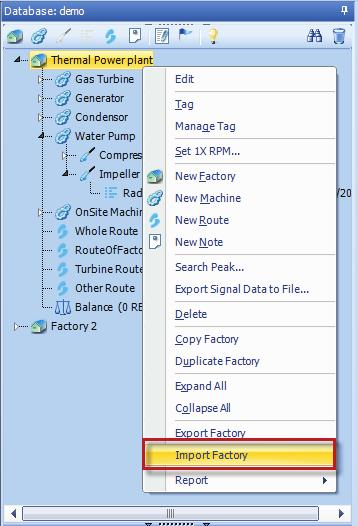 Import a Factory CoCo-80 Quick Reference To import a Factory from a file, right-click in the Database Explorer and select Import Factory.