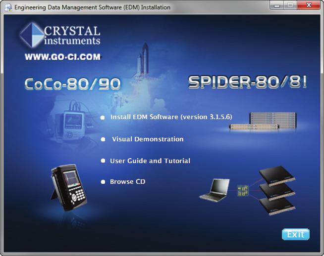 To install EDM and related software systems included on the CD, place the installation CD in the CD drive of the target PC. The Welcome Screen will automatically open as shown below.