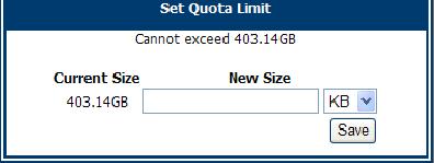 Setting the System Quota Limit You can define the overall hard drive quota for your Treeno system. This is the amount of space available to all departments in your organization.