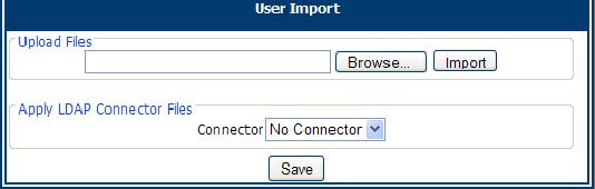 3. Click Browse to navigate to and select the.txt file that contains the users you want to import. 4. Click Import. The User Import Verification area is displayed. 5.