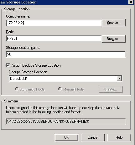In the New Storage Location wizard, browse and select the Computer (iscsi Initiator), provide the path of the storage location (you can provide a new path or any existing shared path in the iscsi