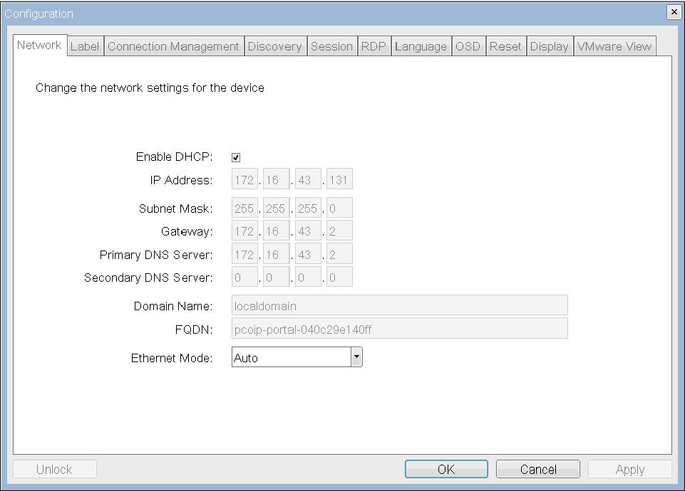 4 IP Addresses 4.1 DHCP The PCoIP client and host are set to DHCP client mode by default, meaning the host and client IP addresses are assigned by the DHCP server on your IP network.