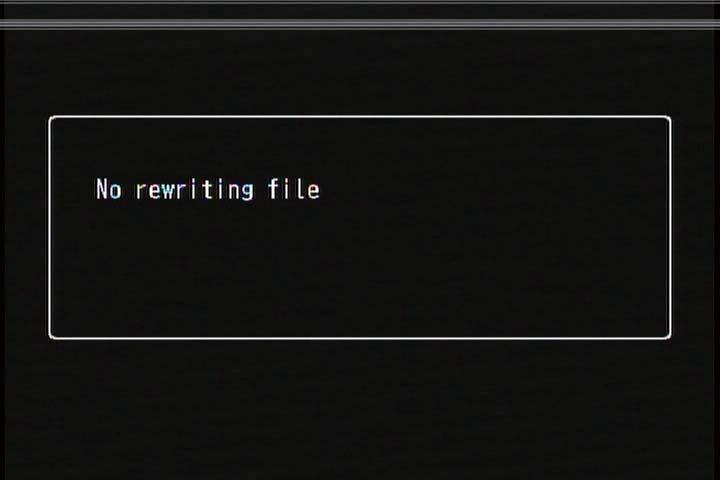 If the message, [No rewriting file] is displayed, then the firmware was not copied to the SD memory card correctly.