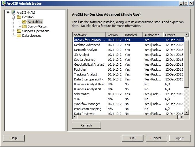To confirm your software has been authorized, open Desktop Administrator. It might still be open; if not, go to the Start Menu ArcGIS Desktop Administrator.