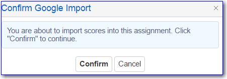 If the maximum points value on the Google assignment is not the same as the total points possible value in Aeries, the following warning will