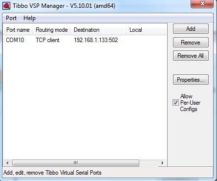 Figure 28. Sockets settings for Virtual Com Port 9.2.1. Windows There are many applications for Windows OS for creating Virtual Com Port connected to TCP/UDP socket.