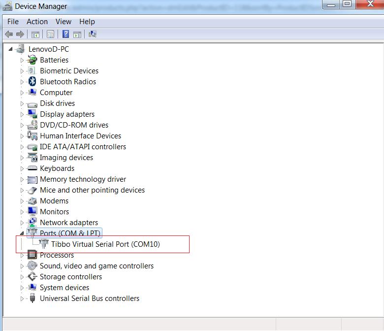 After that, there should be created new com port in Device Manager (COM10): Figure 31.