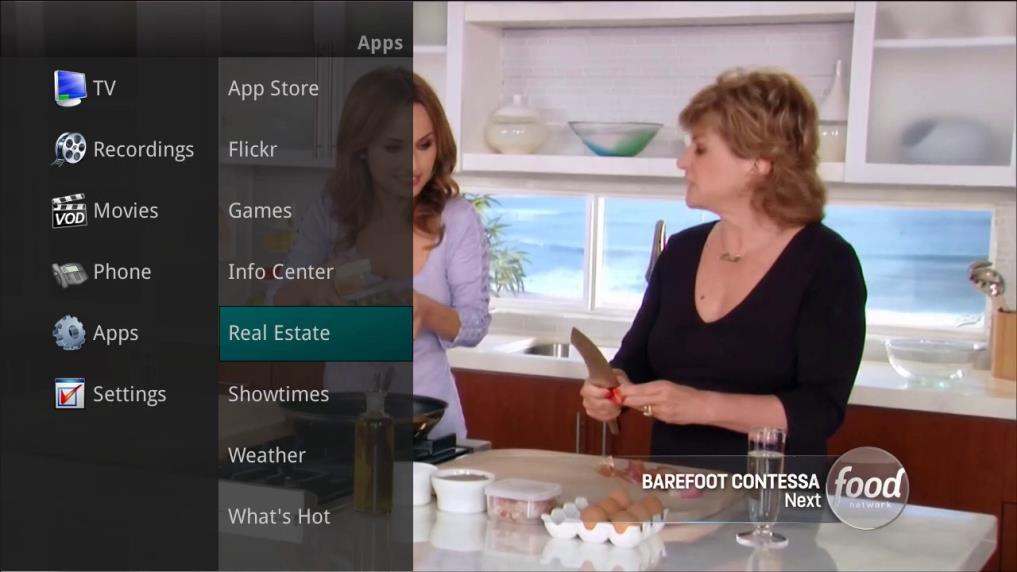 Real Estate The Real Estate application allows the administrator to sync available local real estate listings and information to be viewed through the Apps Menu.