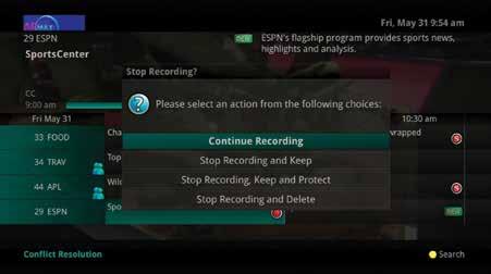 1. If you decide to stop recording the program before it is complete, press the Stop button.