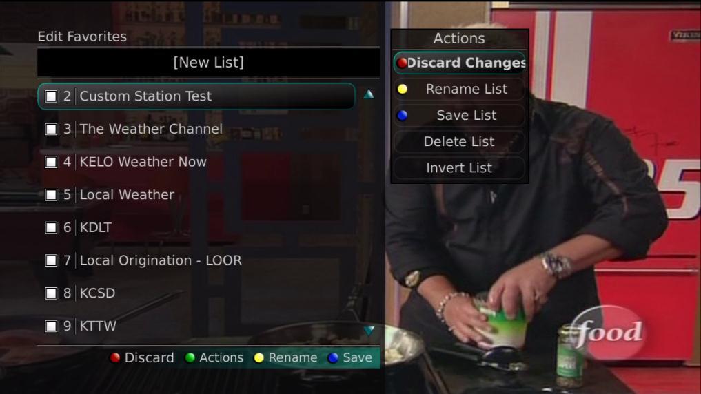 3. All available channels will display. Use the Up/Down arrow buttons on the remote control to move through the list of channels.