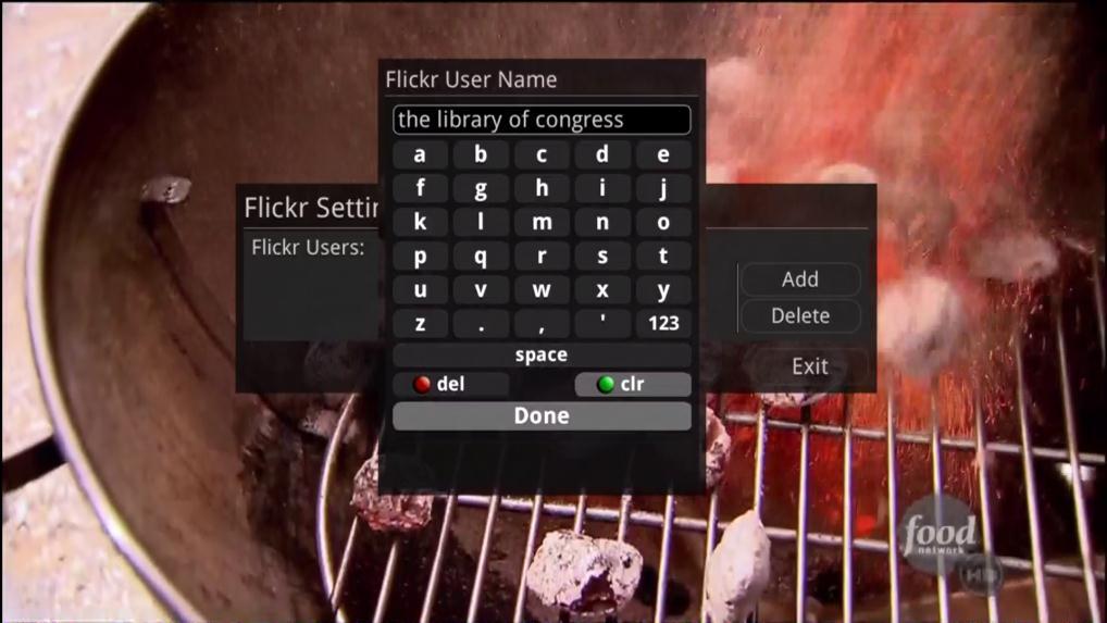 3. Enter the name of an existing Flickr user account and select the Done