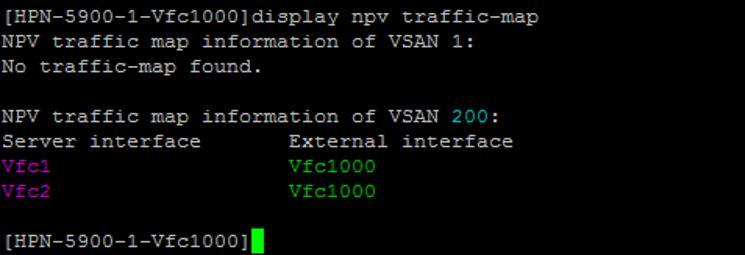 o The vfc interfaces are listed along with the VC assigned WWN addresses, the VSAN numbers and the FCIDs assigned by the Fabric to every single server.