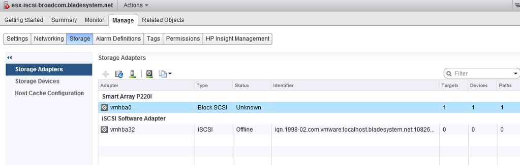 Troubleshooting Common Issues VMware vsphere not detecting FCoE adapters Problem: Broadcom FCoE offload adapters are not listed or displayed as storage adapters by VMware ESX in the vsphere Client s