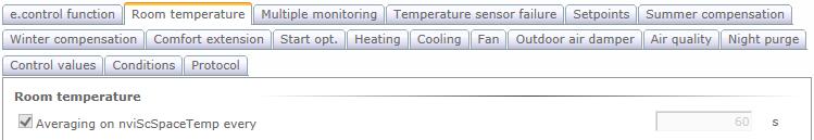 Description of object functions Room temperature averaging The room climate controller receives the current room temperature from the network.