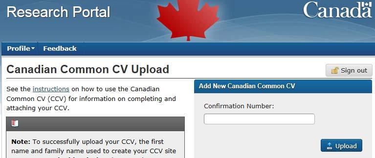 That ll open a screen where you can enter the CCV confirmation number: Very Important: When you press Submit on the CCV site, the system will essentially take a snapshot of your CCV data at that
