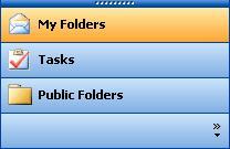 Tree View Tabs There are three tree view tabs: 1. My Folders 2. Tasks, and 3. Public Folders Click on the required tab to make it active.