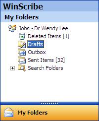 The My Folders tab only shows jobs you have created. It shows: Jobs you have deleted (Deleted Items). Jobs you have created that are not yet complete (Drafts).
