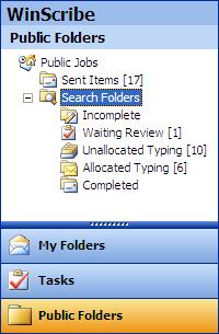 The After Typing folder shows other people's jobs awaiting post-type review. Note: You can only view other people's jobs if you have the appropriate security permissions.