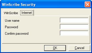 Changing Your Internet Setting Internet password authentication provides basic authentication protection for the WinScribe server when it is being accessed via the Internet.