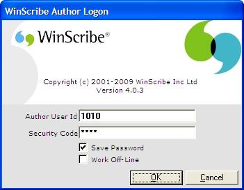 Starting and Logging On There are two ways to start the WinScribe Author program: On the Windows task bar, click Start, point to Programs, point to WinScribe, and then click WinScribe Author; or
