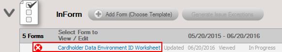 Network Detective PCI Compliance Module without Inspector User Guide You can return to the Cardholder Data Environment ID Worksheet by clicking on the name label for the Cardholder Data Environment