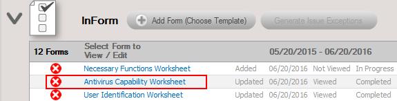 PCI Compliance Module without Inspector User Guide Network Detective You can return to the Antivirus Capability Worksheet by selecting the worksheet s name label.