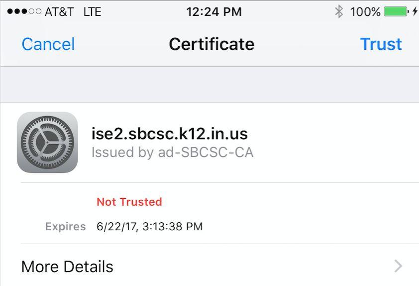 2 Connecting ios Devices (iphone/ipad) 1. Choose SBCSC BYOD from the list of available wireless networks. 2. You will be asked to enter your email username and password.