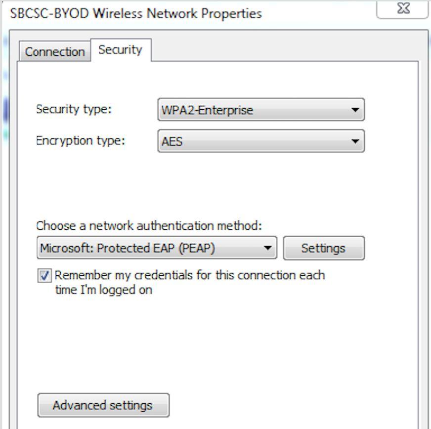 6 Manually Adding the SBCSC BYOD Network to a Windows Laptop 1. Go to your Control Panel and choose the Network and Sharing Center app, then click on Manage Wireless Networks. 2.
