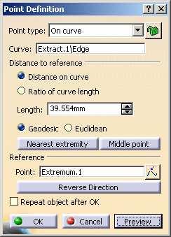 Exercise 1B (2/8) 3. Create an Axis System for geometry on support surface. Define an Axis system by creating a plane tangent to the surface. a. In Reference Elements toolbar, click on the Point icon.