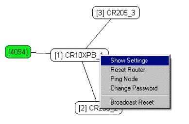 Appendix P. PakBusGraph In this example, a CR10XPB PakBus node was selected. Show Settings Displays: FIGURE P-2.