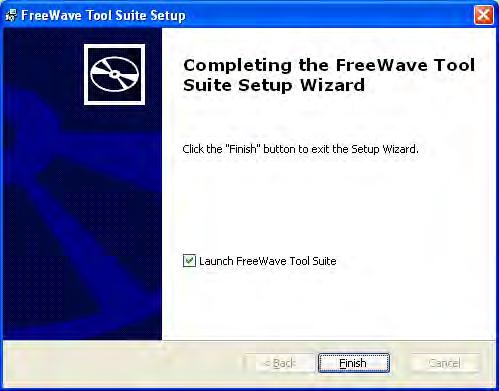 launch FreeWave Tool Suite. 2.