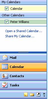 Viewing a Shared Calendar Once you have opened a shared folder the first time an option to activate it will
