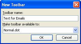 After you set up your custom toolbar, you can send out email text with just a few clicks. Creating AutoText Entries AutoText entries are created in Word. 1. Open Word 2.