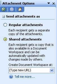 Attachment Options When you have attached a file to email click the view your attachment options.