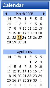 Using Different Views It is possible to view your Calendar in many different ways. As well as the views built in to Outlook, you may create your own views. 1. Click on one of the View toolbar buttons.