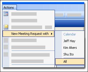Setting up a meeting with shared calendars When you share calendars, you can easily set up meetings with any or all of the people you're sharing with. 1.